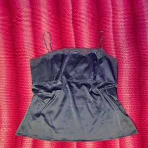 Super cute satin blue lace cami